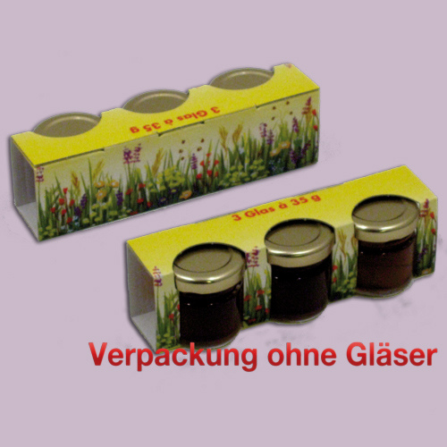 Wickelpackung "Blumenwiese" für 3 x 30 g-Gläser