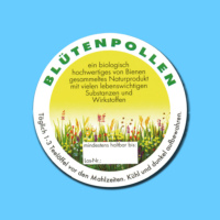 Das Blütenpollen-Etikett „Blumenwiese“...