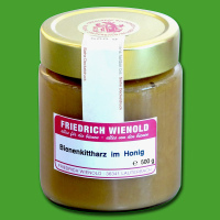 Dieses 500 g Glas Bienenkittharz im Imkerhonig ist eine...