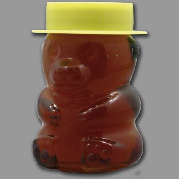 Honig-Glas in Bärchenform mit TO-Deckel und Plastikhutdeckel