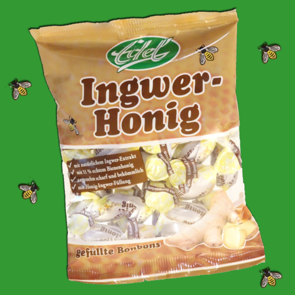 Diese Ingwer-Honig-Bonbons sind der perfekte Begleiter für kalte Tage. Mit ihrem harmonischen Mix aus Ingwer und Honig bieten sie einen wärmenden, wohltuenden Genuss. Jedes Bonbon ist einzeln verpackt und in einer 90 g-Packung erhältlich.