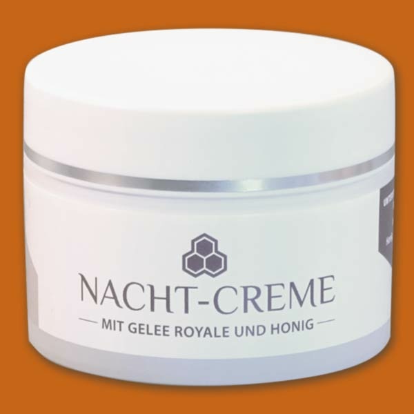Die reichhaltige Gelée-Royal-Honig Nachtcreme pflegt sehr trockene und empfindliche Haut intensiv. Mit Gelée-Royale, Honig und weiteren nährenden Inhaltsstoffen sorgt diese Creme für eine tiefenwirksame Pflege, die Ihre Haut über Nacht regeneriert.