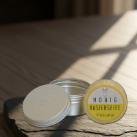 Die Honig-Rasierseife ist eine rein pflanzliche Seife,...