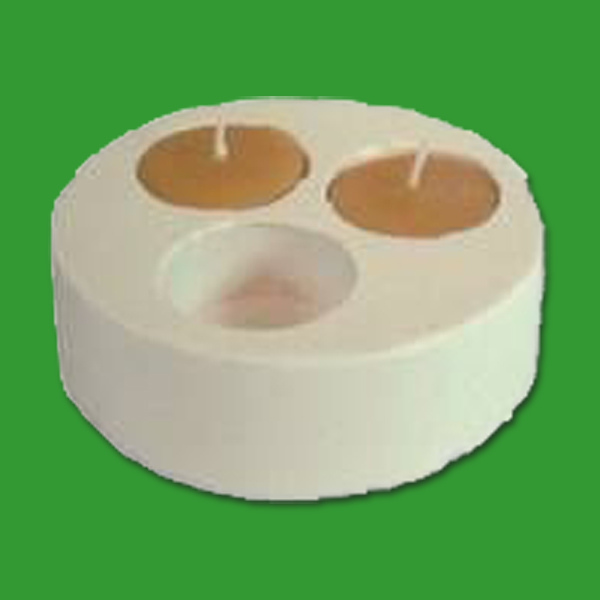 Diese „Teelichter 3er“-Form ist ideal für die Herstellung von 3 kleinen Teelichtern mit einem Durchmesser von 38 mm und einem Wachsgewicht von 19 g pro Stück.