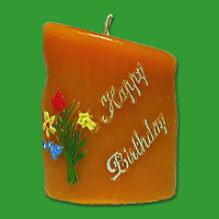 Die Kerzengießform Zierkerze, Happy Birthday...