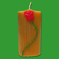 Die Zierkerze mit Rose, groß-Gießform (11 x 6...