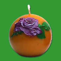 Kerzenform "Kugel mit Rosen"  7 x 7cm