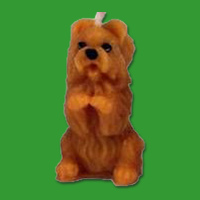 Mit dieser Kerzengießform in Form eines Hundes...