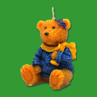 Kerzenform "Teddy mit Schal"  9 x 6cm