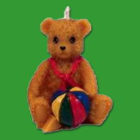 Kerzenform "Teddy mit Ball"  8,5 x 6cm
