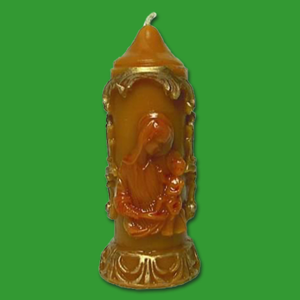 Die kunstvolle Kerzengießform „Zierkerze Madonna“ verleiht Ihren Kerzen eine beeindruckende Tiefe und spirituelle Eleganz – ein Highlight für religiöse Anlässe.