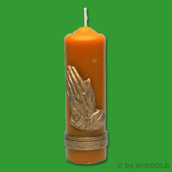 Kerzenhalter 'Betende Hände' - 3D Votivhalter Aus Harz 25x14x31 Cm