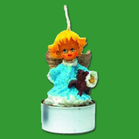 Kerzenform "Engel mit Teddy, Teelicht"  7 x 4cm