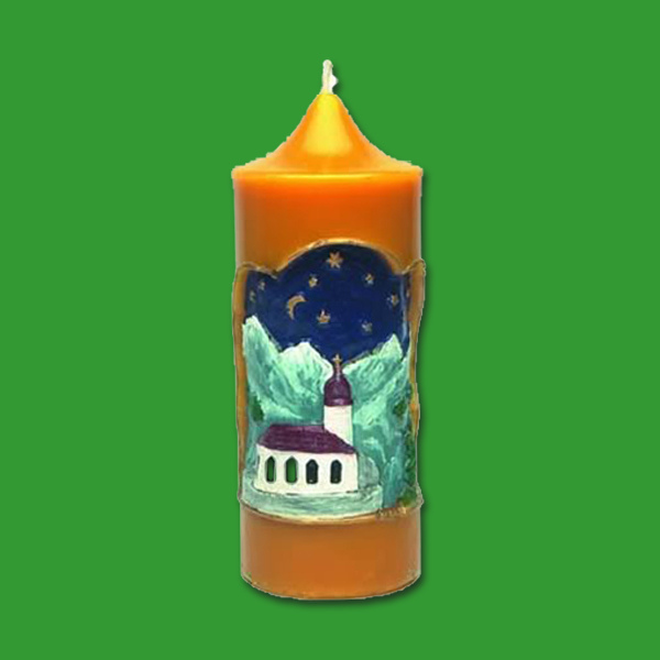 Mit der Kerzengießform „Stumpen mit Kirche“ erschaffen Sie stimmungsvolle Kerzen für die Adventszeit. Detaillierte Kirchenmotive machen diese Silikonform zur perfekten Wahl für festliche Dekorationen.