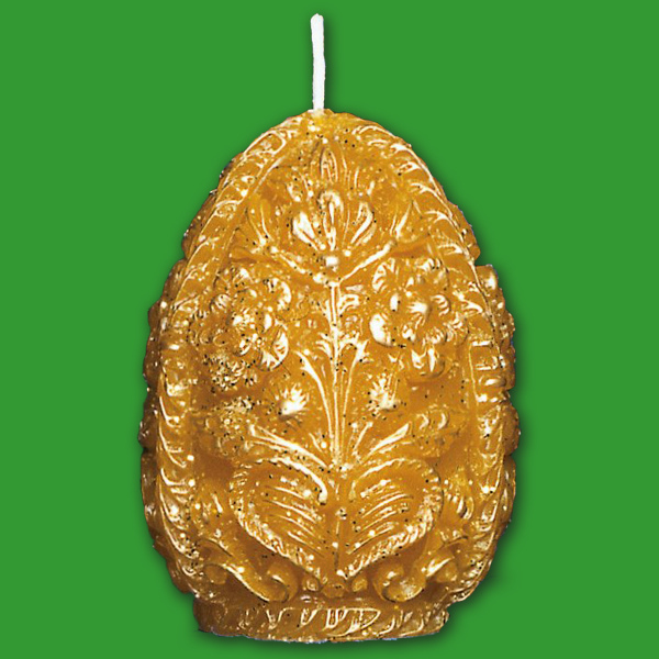 Diese Kerzengießform in Form eines Ostereis mit Ornamenten lässt große Zierkerzen von ca. 10 x 8 cm entstehen. Mit einem Wachsgewicht von 270 g eignet sie sich perfekt für festliche Dekorationen. Der Schnitt in der Silikonform sorgt für eine einfache Handhabung.