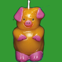 Mit dieser Kerzengießform für ein Schweinchen...