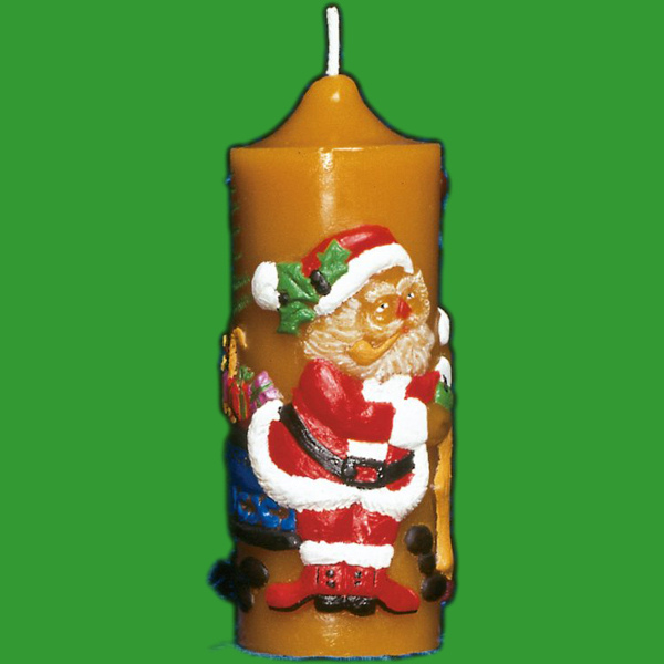 Die Stumpen mit Nikolausrelief Kerzengießform bringt festliche Stimmung. Mit einer Größe von 15 x 6 cm und einem Wachsgewicht von 280 g entsteht eine charmante Nikolaus-Kerze. Ideal für Imker, die zur Weihnachtszeit stimmungsvolle Akzente setzen wollen.