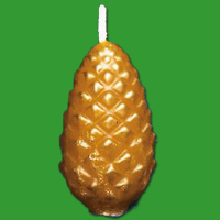 Diese Kerzengießform in Form eines Tannenzapfens...