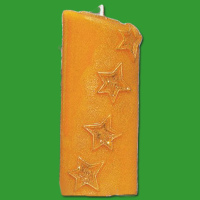 Die Gießform Kerze mit Sternenreliefs, ovale Form...