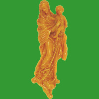Die Madonna mit Kind, gegossen mit dieser Form, strahlt...