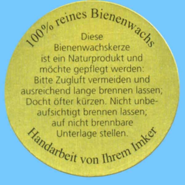 Kerzenetiketten „100% reines Bienenwachs“: Hochwertig und stilvoll, ideal für Imker*innen, die ihre Handwerkskunst präsentieren möchten.
