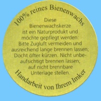 Kerzenetiketten „100% reines Bienenwachs“:...