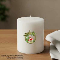 Kerzenverzierung "Weihnachtmotiv, Dorf" bunt