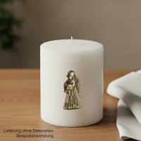 Kerzenverzierung "Engelchen" weiß/gold