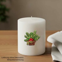 Kerzenverzierung "Weihnachtsgesteck", bunt,