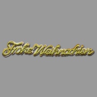 „Frohe Weihnachten“ in Gold als...
