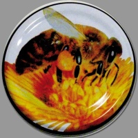 TO-Deckel für 500g-Glas, 82 mm Ø, -Biene auf Blüte-