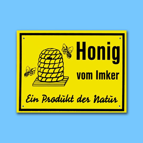 PVC-Schild "Honig vom Imker - ein Produkt der Natur"   20 x 15cm