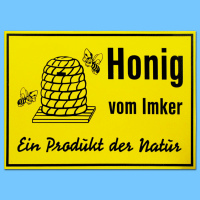 PVC-Schild "Honig vom Imker - ein Produkt der Natur" 70 x 50 cm