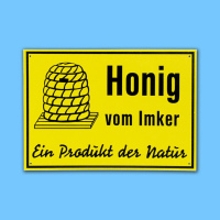 PVC-Schild "Honig vom Imker - ein Produkt der Natur" 35 x 25 cm