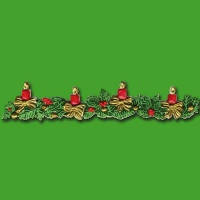 Kerzenverzierung "Adventskranz-Borte mit roten...