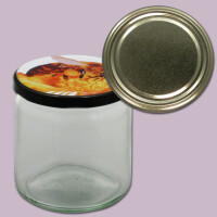 Neutrales Honigglas 500 g, rund, mit TO-Deckel -gold, neutral-, 82 mm Ø
