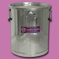35 kg - Abfüll- + Siebkübel mit Auflegedeckel, Edelstahl