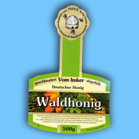 Honigglas - Steg-Etiketten "Waldhonig" für...