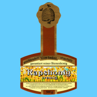 Diese Steg-Etiketten Rapshonig für 500g...