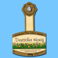 Die Steg-Etiketten Deutscher Honig für 500g...