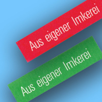 Diese Haftetiketten des Deutschen Imkerbundes (DIB) in...