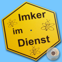 Das Imker im Dienst-Saugnapfschild aus Hart PVC ist in...