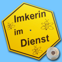 Das Imkerin im Dienst-Saugnapfschild aus robustem Hart...