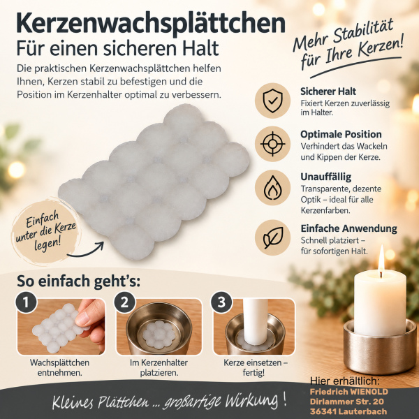 Klebewachsplättchen 15 Stck.