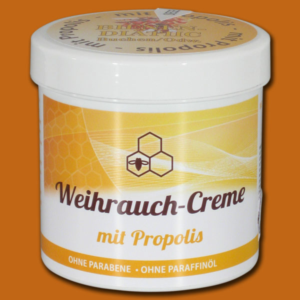 Die Weihrauchcreme mit Propolis ist ideal für eine sanfte Hautpflege. Sie enthält wertvolles Weihrauch-Öl und hilft, die Haut zu beruhigen und zu pflegen.