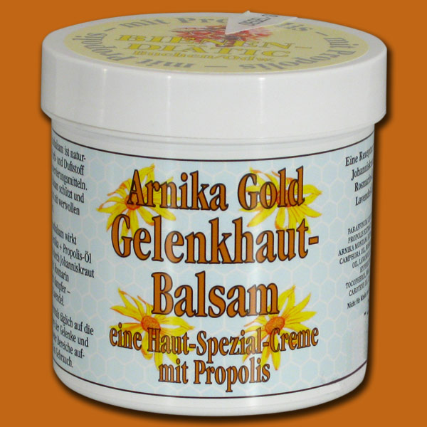 Der Arnika-Gelenkhautbalsam vereint die heilenden Kräfte von Arnika, Johanniskraut, Rosmarin und Kampfer mit dem natürlichen Propolis. Dieser Balsam in einer großzügigen 250 ml-Dose ist die ideale Lösung bei Muskelverspannungen und Gelenkbeschwerden.
