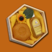 Geschenk-Holzwabe "Honig - Bad"