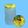 Neutrales 1000g - Honigglas, rund, mit TO-Deckel -Biene auf Rapsblüte-, 82 mm Ø