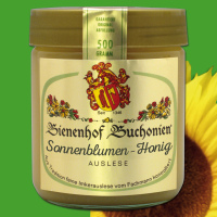 Unser Sonnenblumen-Honig im 500 g-Glas überzeugt...