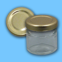 Neutrales 30 g - Honigglas mit goldenem 43er-TO-Deckel